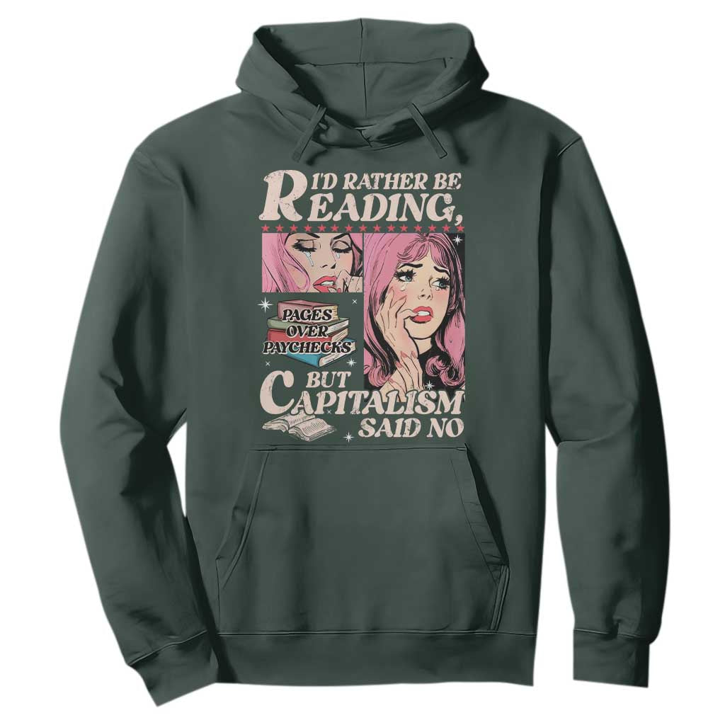 Funny Reading Hoodie Hilarious Bookworm Book Lover Reader Gift TS10 Dark Forest Green Print Your Wear