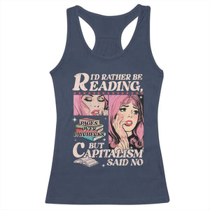 Funny Reading Racerback Tank Top Hilarious Bookworm Book Lover Reader Gift TS10 Navy Print Your Wear