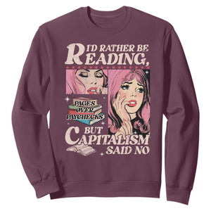 Funny Reading Sweatshirt Hilarious Bookworm Book Lover Reader Gift TS10 Maroon Print Your Wear