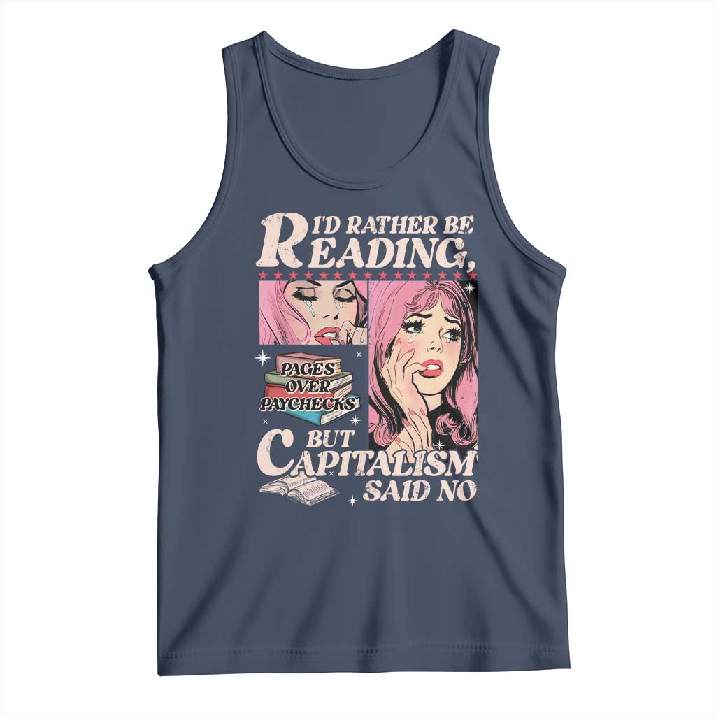 Funny Reading Tank Top Hilarious Bookworm Book Lover Reader Gift TS10 Navy Print Your Wear