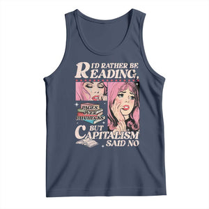 Funny Reading Tank Top Hilarious Bookworm Book Lover Reader Gift TS10 Navy Print Your Wear
