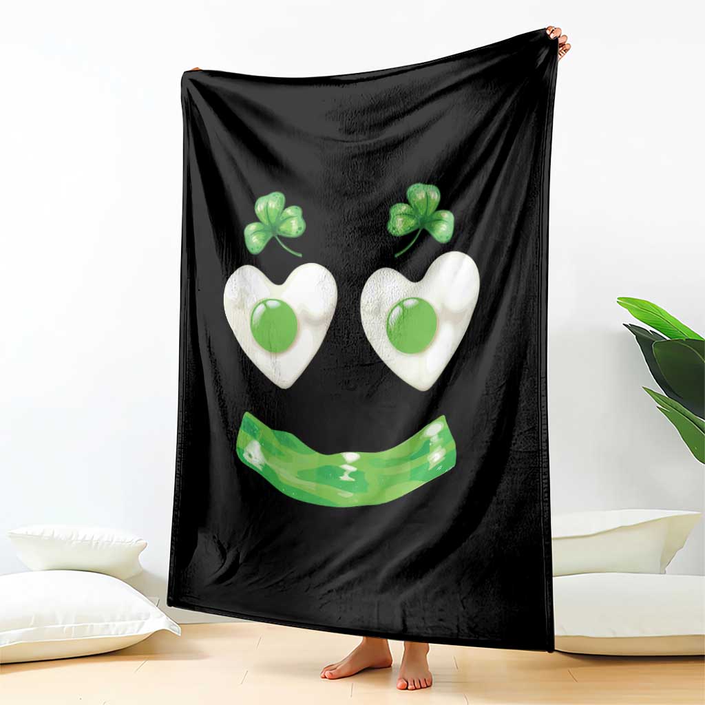 Funny Irish St Patricks Day Shamrock Throw Blanket Green Eggs Smile Brunch Breakfast TS10 Print Your Wear