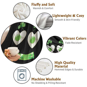 Funny Irish St Patricks Day Shamrock Throw Blanket Green Eggs Smile Brunch Breakfast TS10 Print Your Wear