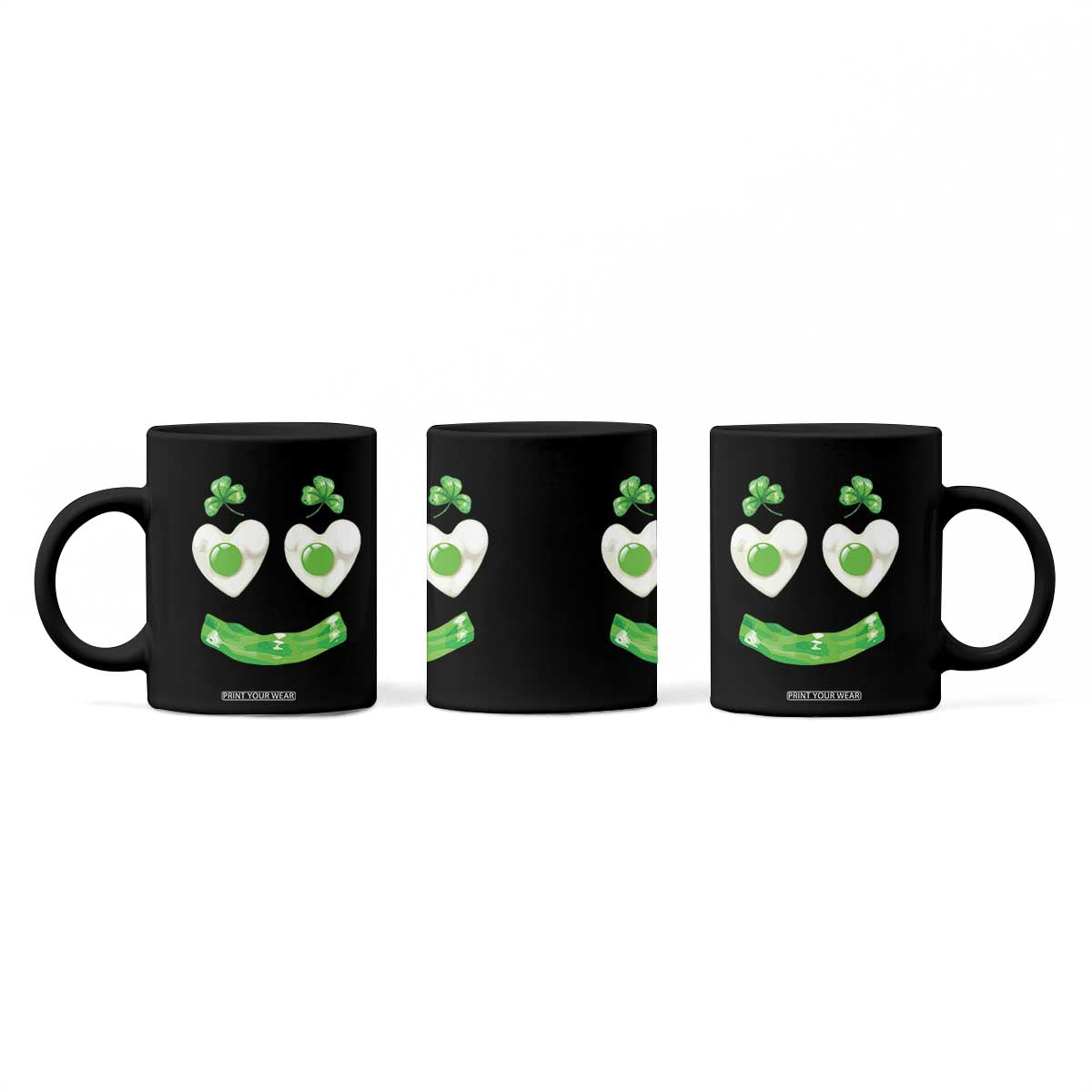 Funny Irish St Patricks Day Shamrock Coffee Mug Green Eggs Smile Brunch Breakfast TS10 Print Your Wear