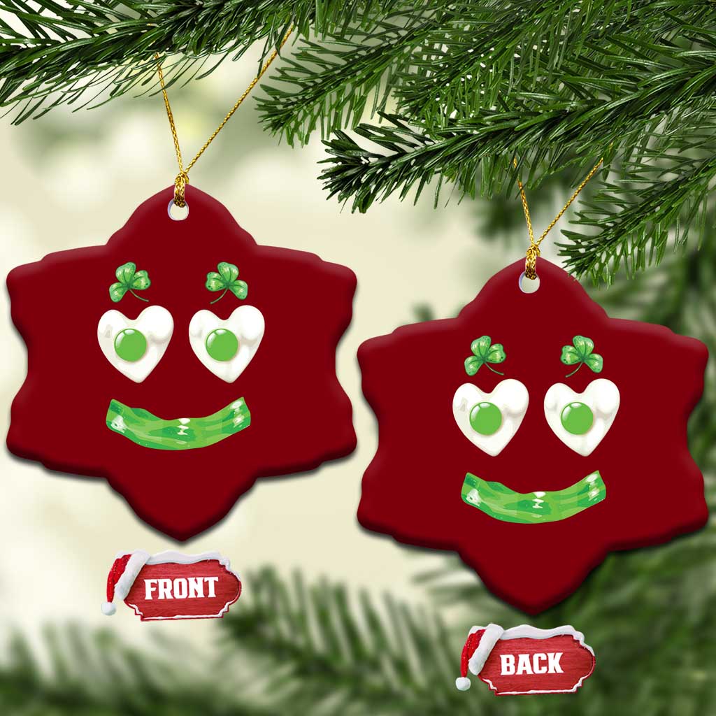 Funny Irish St Patricks Day Shamrock Ceramic Ornament Green Eggs Smile Brunch Breakfast TS10 Print Your Wear