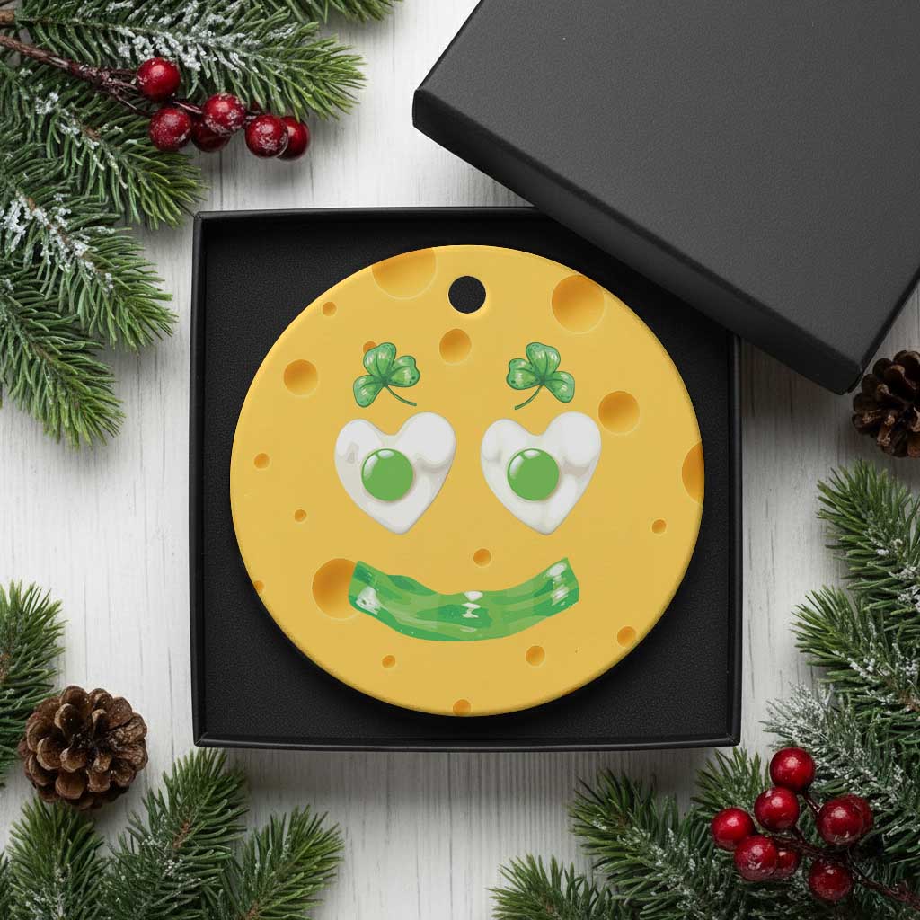 Funny Irish St Patricks Day Shamrock Ceramic Ornament Green Eggs Smile Brunch Breakfast TS10 1pc Yellow Cheese Print Your Wear