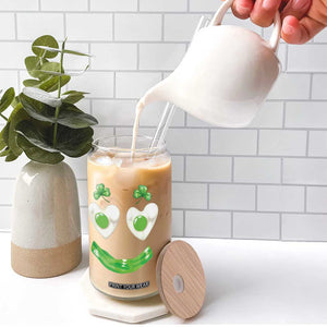 Funny Irish St Patricks Day Shamrock Glass Can Green Eggs Smile Brunch Breakfast TS10 Print Your Wear