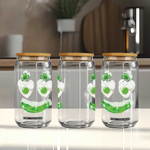 Funny Irish St Patricks Day Shamrock Glass Can Green Eggs Smile Brunch Breakfast TS10 Print Your Wear