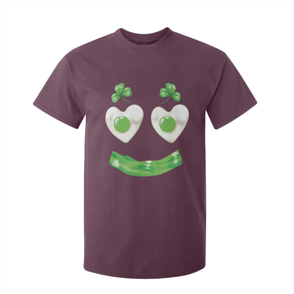 Funny Irish St Patricks Day Shamrock T Shirt For Kid Green Eggs Smile Brunch Breakfast TS10 Maroon Print Your Wear