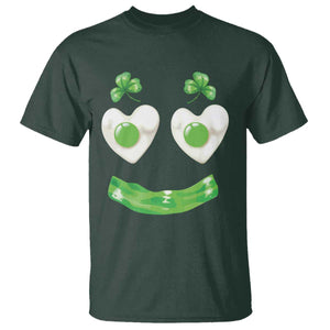 Funny Irish St Patricks Day Shamrock T Shirt Green Eggs Smile Brunch Breakfast TS10 Dark Forest Green Print Your Wear