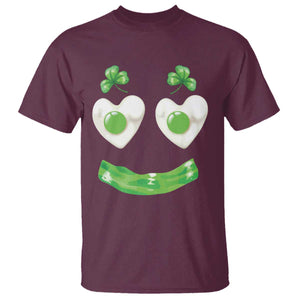 Funny Irish St Patricks Day Shamrock T Shirt Green Eggs Smile Brunch Breakfast TS10 Maroon Print Your Wear