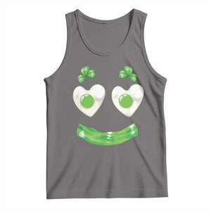 Funny Irish St Patricks Day Shamrock Tank Top Green Eggs Smile Brunch Breakfast TS10 Deep Heather Print Your Wear