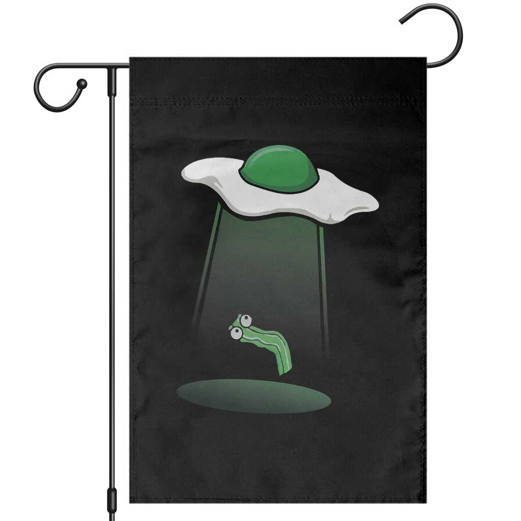 Funny Irish St Patricks Day Garden Flag UFO Egg Bacon Abduction Funny TS10 Black Print Your Wear