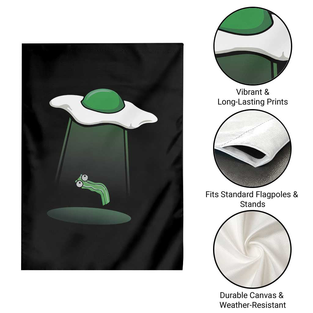 Funny Irish St Patricks Day Garden Flag UFO Egg Bacon Abduction Funny TS10 Print Your Wear