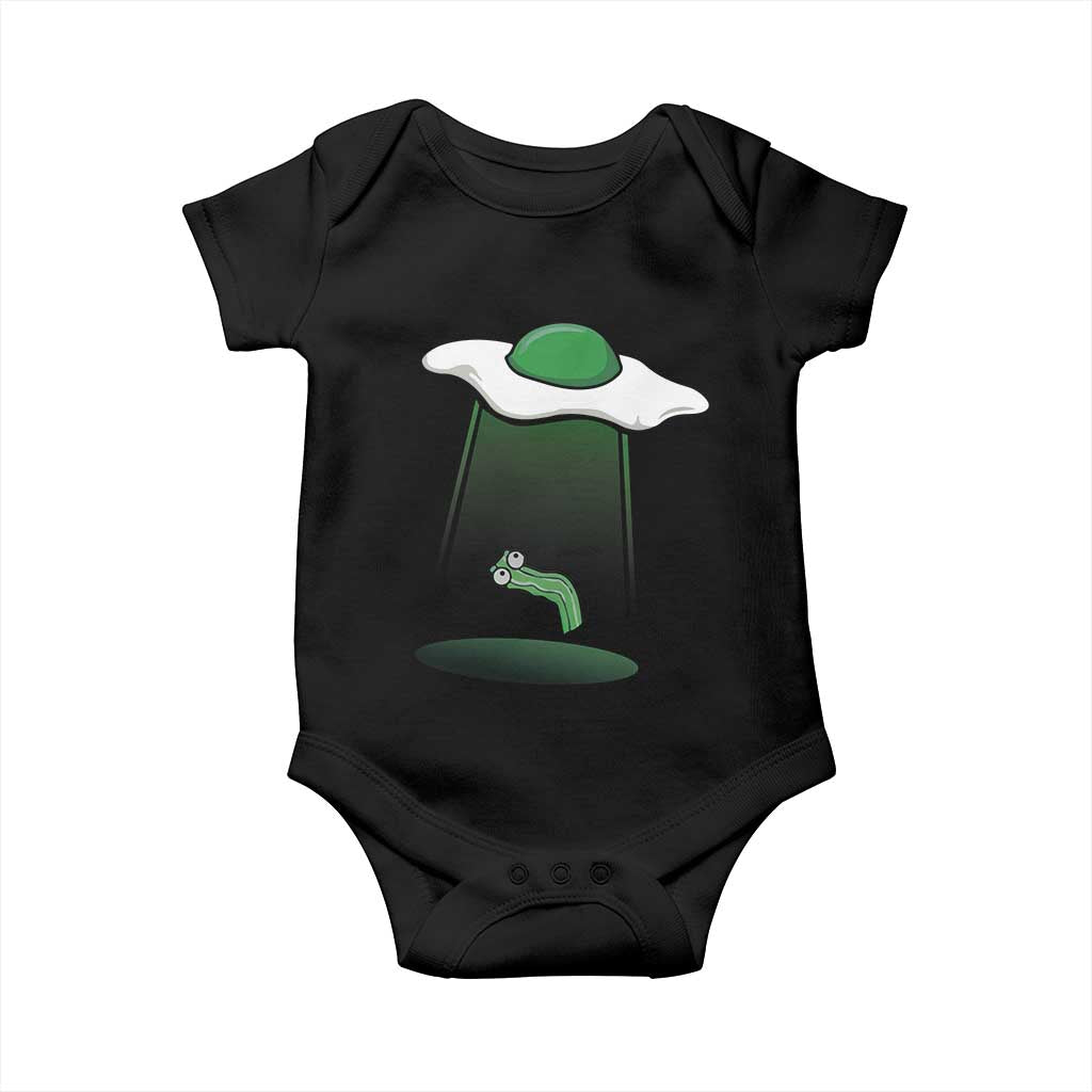 Funny Irish St Patricks Day Baby Onesie UFO Egg Bacon Abduction Funny TS10 Black Print Your Wear