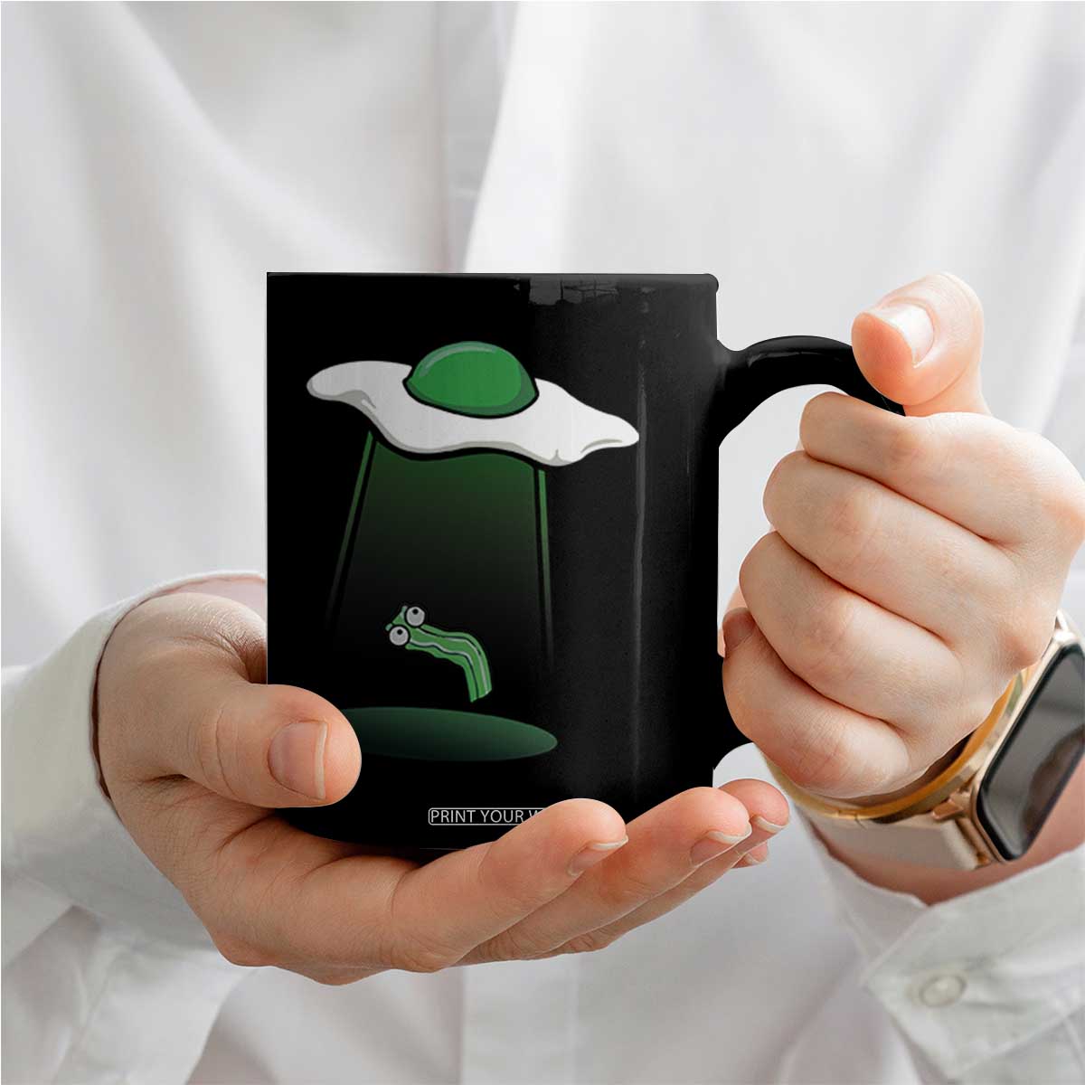 Funny Irish St Patricks Day Coffee Mug UFO Egg Bacon Abduction Funny TS10 Print Your Wear
