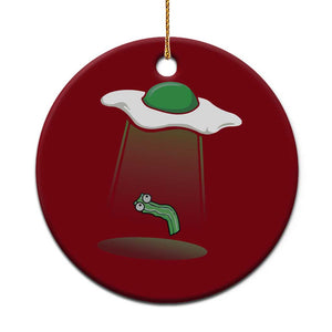 Funny Irish St Patricks Day Ceramic Ornament UFO Egg Bacon Abduction Funny TS10 1pc Red Print Your Wear