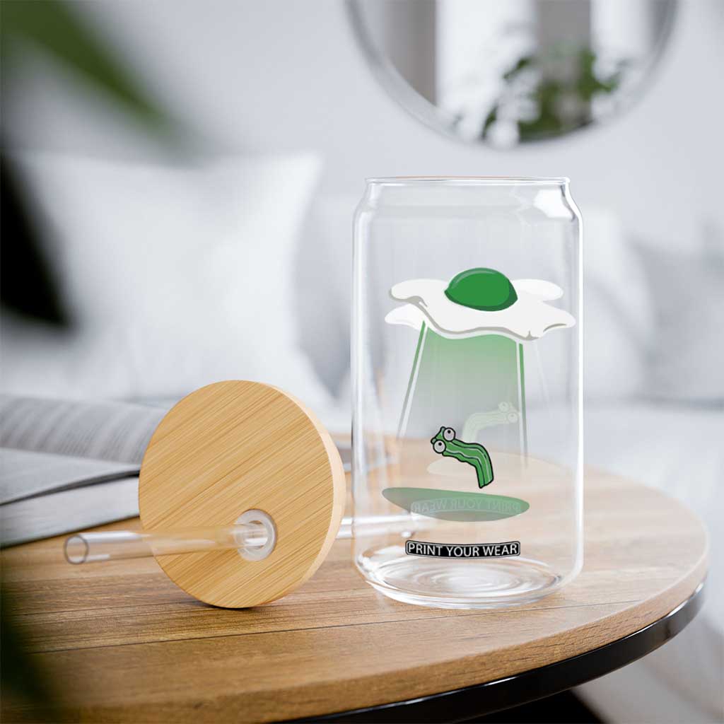 Funny Irish St Patricks Day Glass Can UFO Egg Bacon Abduction Funny TS10 Print Your Wear