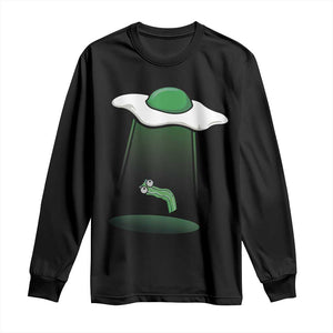 Funny Irish St Patricks Day Long Sleeve Shirt UFO Egg Bacon Abduction Funny TS10 Black Print Your Wear