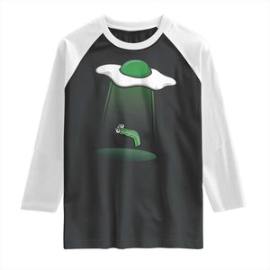 Funny Irish St Patricks Day Raglan Shirt UFO Egg Bacon Abduction Funny TS10 Black White Print Your Wear
