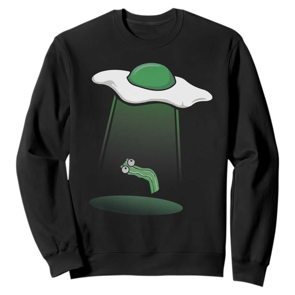 Funny Irish St Patricks Day Sweatshirt UFO Egg Bacon Abduction Funny TS10 Black Print Your Wear