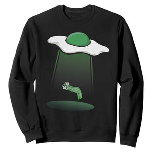 Funny Irish St Patricks Day Sweatshirt UFO Egg Bacon Abduction Funny TS10 Black Print Your Wear