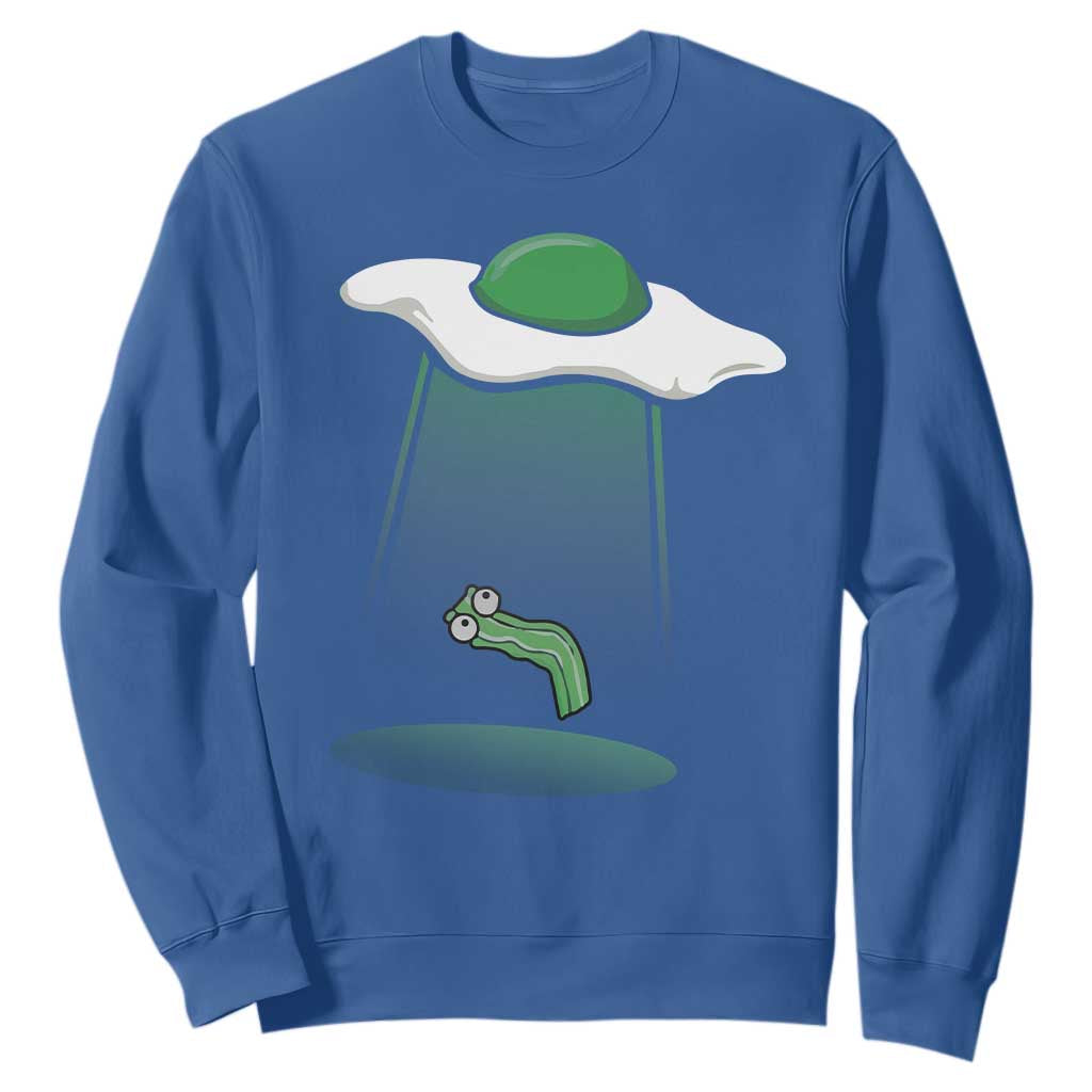 Funny Irish St Patricks Day Sweatshirt UFO Egg Bacon Abduction Funny TS10 Royal Blue Print Your Wear