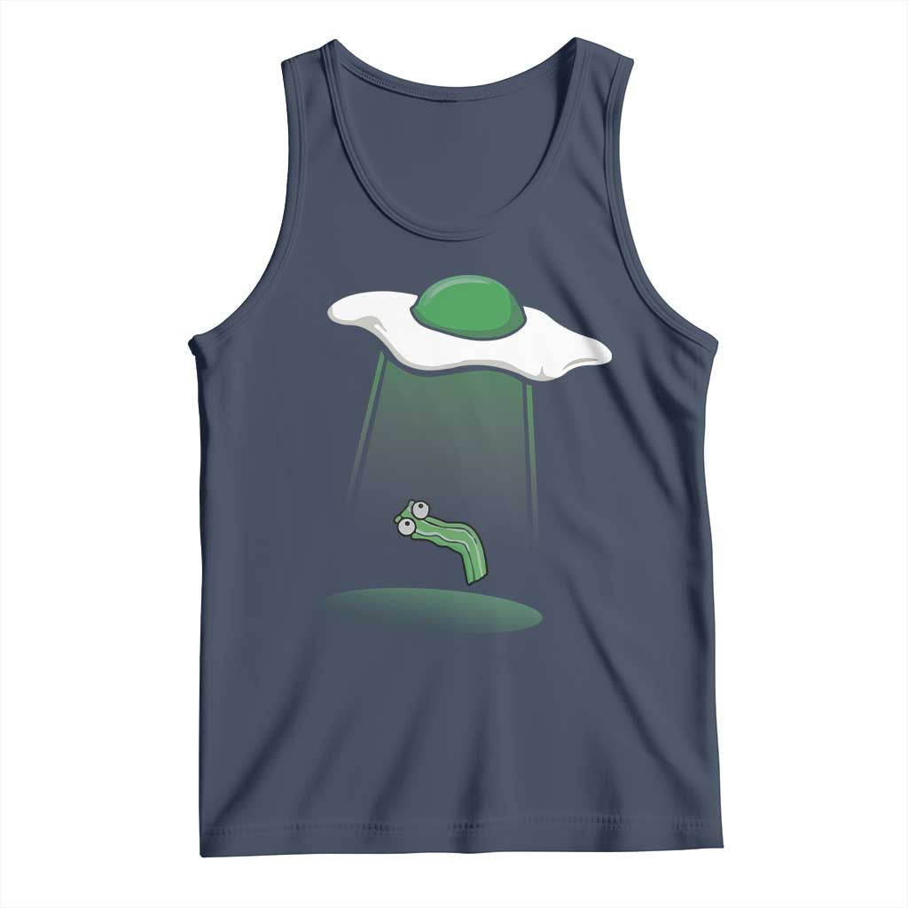 Funny Irish St Patricks Day Tank Top UFO Egg Bacon Abduction Funny TS10 Navy Print Your Wear