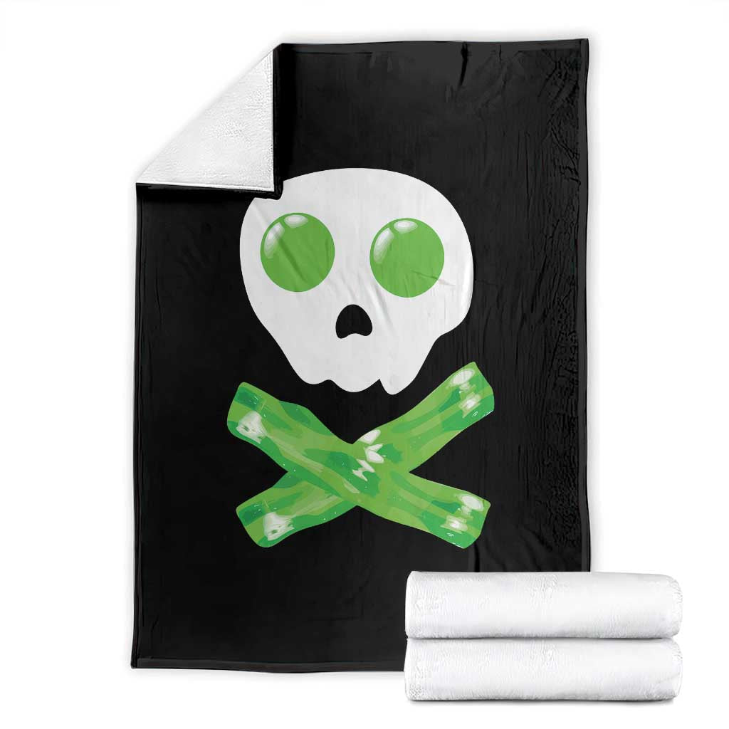 Funny St Patricks Day Throw Blanket Bacon & Eggs Skull & Crossbones TS10 Black Print Your Wear
