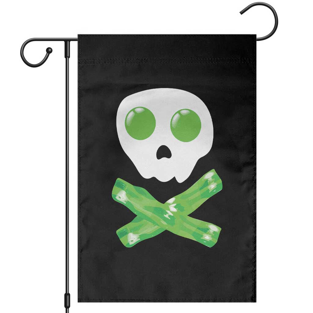 Funny St Patricks Day Garden Flag Bacon & Eggs Skull & Crossbones TS10 Black Print Your Wear
