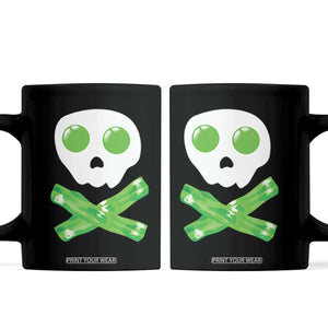 Funny St Patricks Day Coffee Mug Bacon & Eggs Skull & Crossbones TS10 Black Print Your Wear