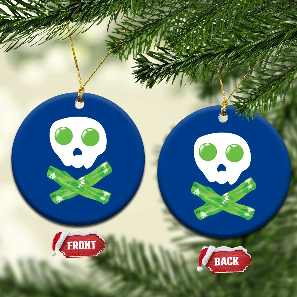 Funny St Patricks Day Ceramic Ornament Bacon & Eggs Skull & Crossbones TS10 1pc Blue Print Your Wear