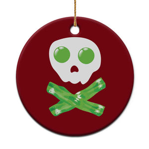 Funny St Patricks Day Ceramic Ornament Bacon & Eggs Skull & Crossbones TS10 1pc Red Print Your Wear