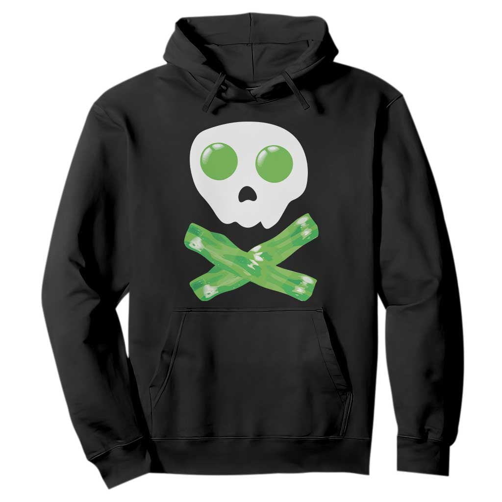 Funny St Patricks Day Hoodie Bacon & Eggs Skull & Crossbones TS10 Black Print Your Wear