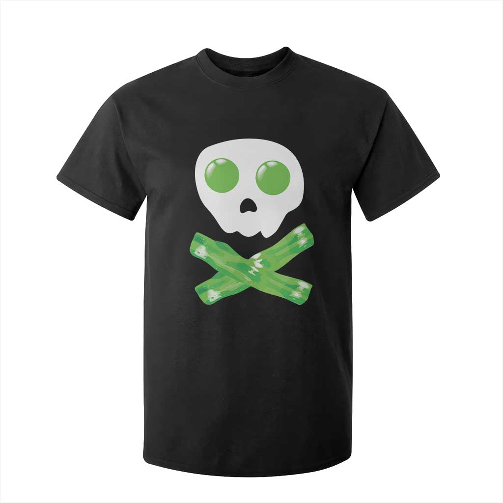 Funny St Patricks Day T Shirt For Kid Bacon & Eggs Skull & Crossbones TS10 Black Print Your Wear