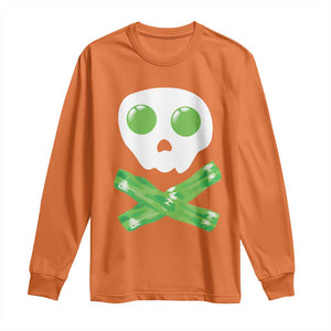 Funny St Patricks Day Long Sleeve Shirt Bacon & Eggs Skull & Crossbones TS10 Orange Print Your Wear