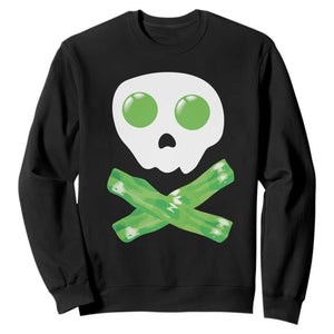 Funny St Patricks Day Sweatshirt Bacon & Eggs Skull & Crossbones TS10 Black Print Your Wear