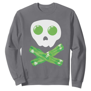 Funny St Patricks Day Sweatshirt Bacon & Eggs Skull & Crossbones TS10 Charcoal Print Your Wear
