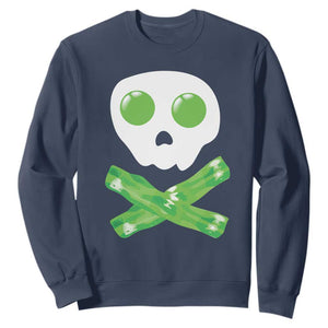 Funny St Patricks Day Sweatshirt Bacon & Eggs Skull & Crossbones TS10 Navy Print Your Wear