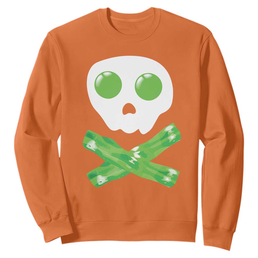 Funny St Patricks Day Sweatshirt Bacon & Eggs Skull & Crossbones TS10 Orange Print Your Wear