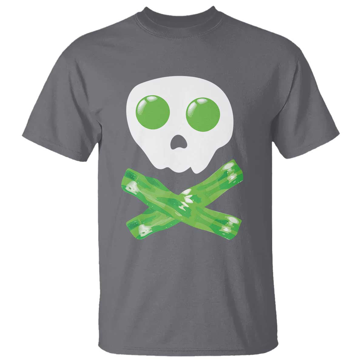 Funny St Patricks Day T Shirt Bacon & Eggs Skull & Crossbones TS10 Charcoal Print Your Wear