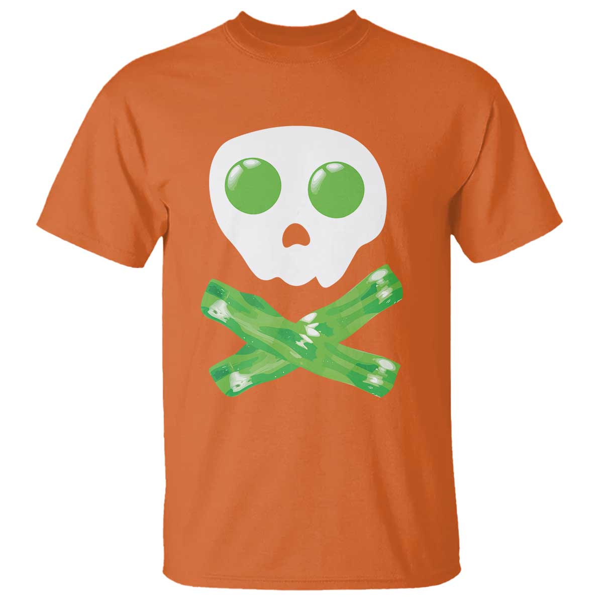 Funny St Patricks Day T Shirt Bacon & Eggs Skull & Crossbones TS10 Orange Print Your Wear