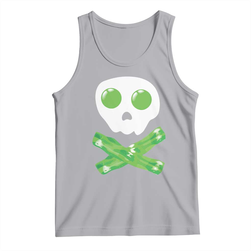 Funny St Patricks Day Tank Top Bacon & Eggs Skull & Crossbones TS10 Athletic Heather Print Your Wear