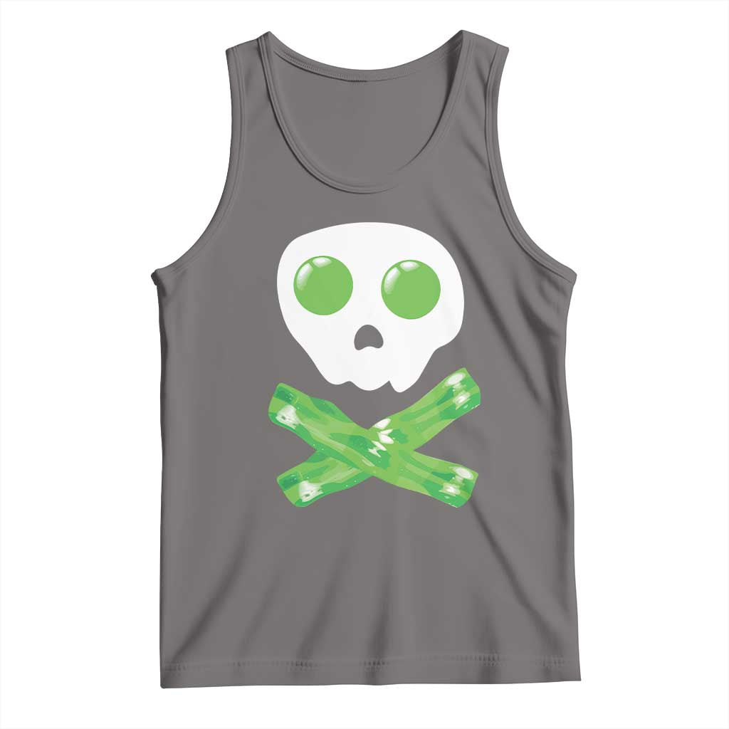 Funny St Patricks Day Tank Top Bacon & Eggs Skull & Crossbones TS10 Deep Heather Print Your Wear