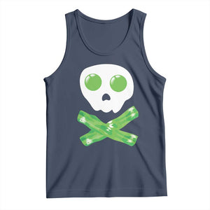 Funny St Patricks Day Tank Top Bacon & Eggs Skull & Crossbones TS10 Navy Print Your Wear