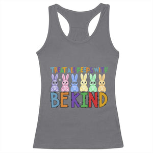Teacher Easter Racerback Tank Top Treat All Peeps With Kindness Funny Bunny TS10 Charcoal Print Your Wear