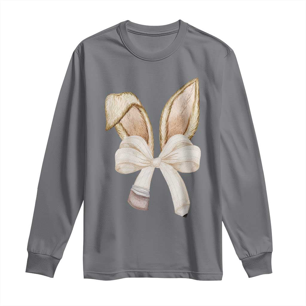 Easter Teachers Bunny Coquette Ears Long Sleeve Shirt TS10 Charcoal Print Your Wear