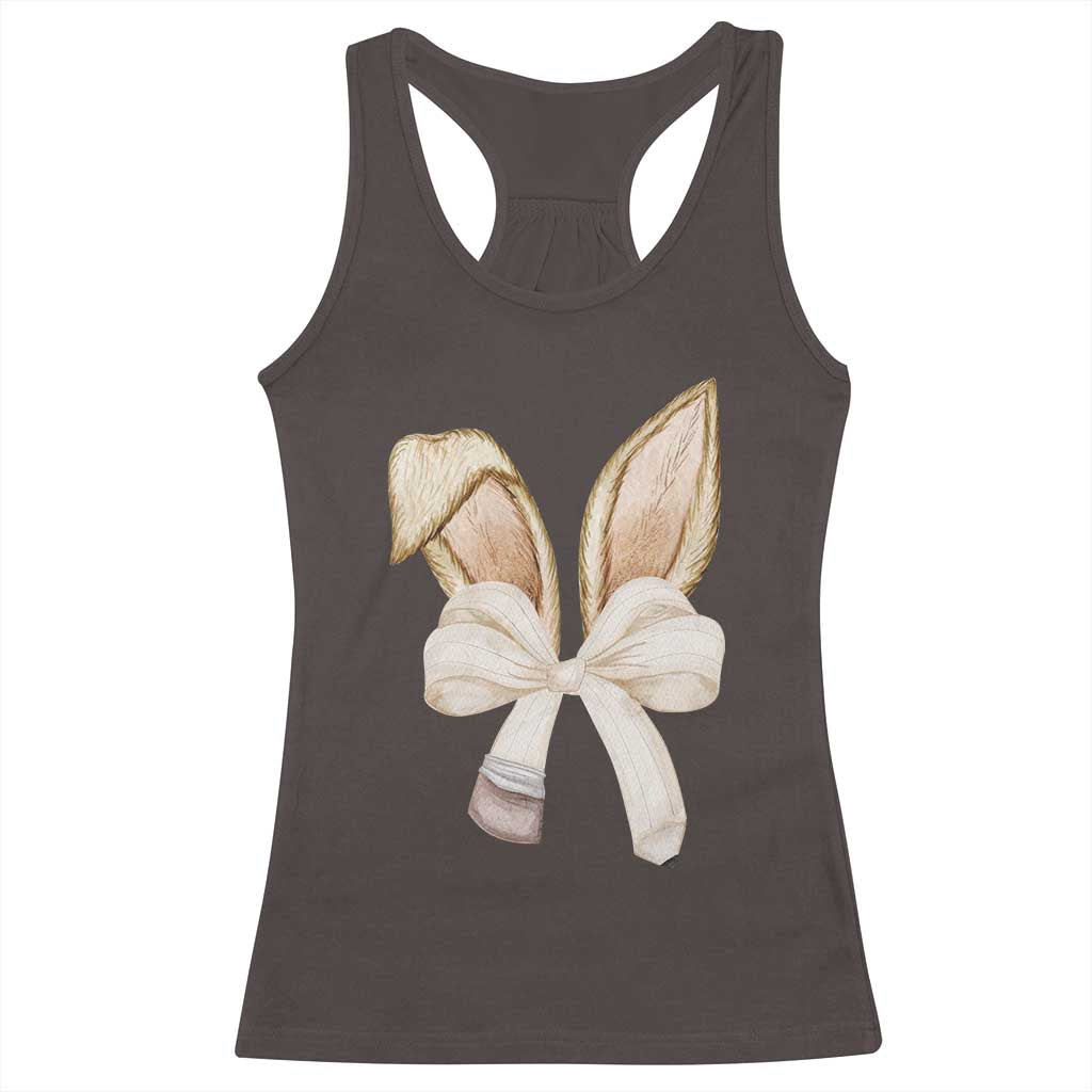 Easter Teachers Bunny Coquette Ears Racerback Tank Top TS10 Dark Chocolate Print Your Wear