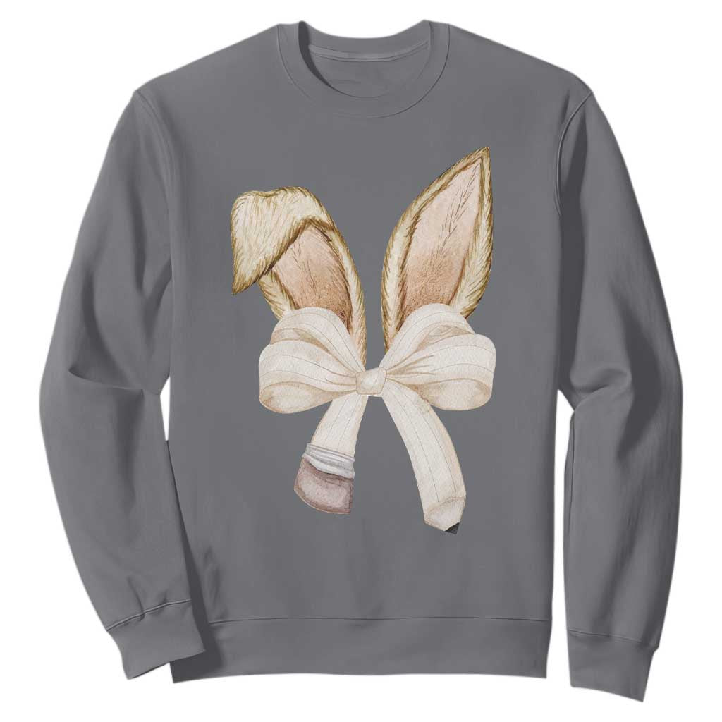 Easter Teachers Bunny Coquette Ears Sweatshirt TS10 Charcoal Print Your Wear