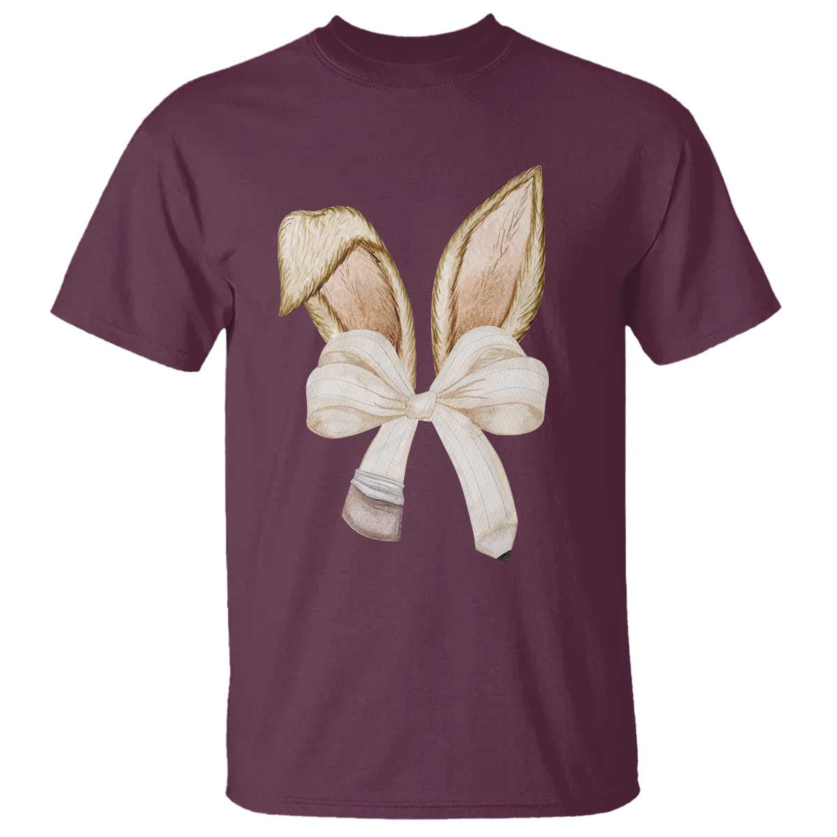 Easter Teachers Bunny Coquette Ears T Shirt TS10 Maroon Print Your Wear